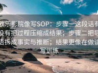 欧乐影院像写SOP：步骤一这段话有没有把过程压缩成结果；步骤二把导语拆成事实与推断；结果更像在做读写训练