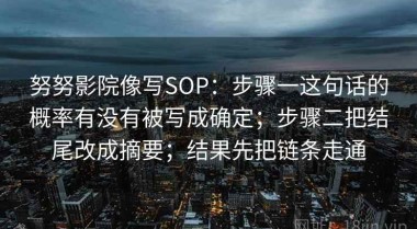 努努影院像写SOP：步骤一这句话的概率有没有被写成确定；步骤二把结尾改成摘要；结果先把链条走通