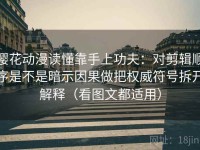 樱花动漫读懂靠手上功夫：对剪辑顺序是不是暗示因果做把权威符号拆开解释（看图文都适用）