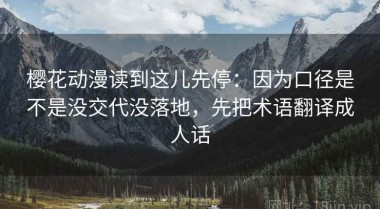 樱花动漫读到这儿先停：因为口径是不是没交代没落地，先把术语翻译成人话