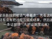 星辰影院别被语气牵着走：先看这段话有没有把过程压缩成结果，然后画一条证据链（先把证据摆出来）