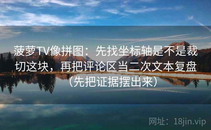 菠萝TV像拼图：先找坐标轴是不是裁切这块，再把评论区当二次文本复盘（先把证据摆出来）